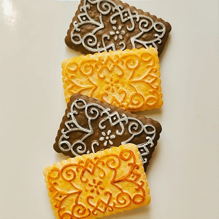 Molde Biscoito arabesco quadrado