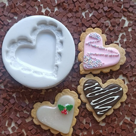 Molde Biscoito glacê coração