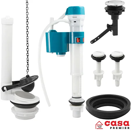 Kit Completo Mecanismo Universal Reparo Caixa Descarga Acoplada Acionamento Superior Banheiro