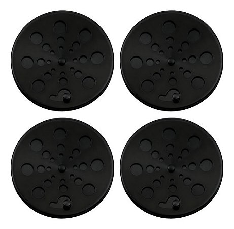 Kit 4 Ralos Redondos 10cm Abre Fecha Inox Preto Anti Insetos