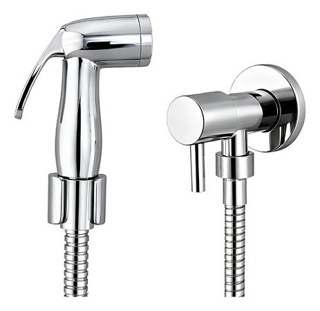 Ducha Higiênica Inox Completa 1/4 De Volta Gatilho Abs Soft