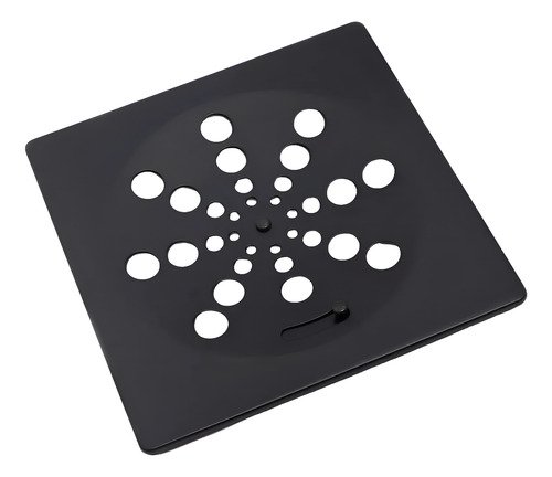 Tampa De Ralo Grelha Quadrada 15x15 Cm Em Aço Inox Preto