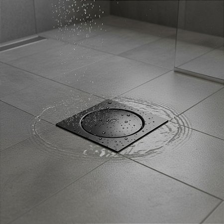 Ralo Click Inteligente Inox Preto Fosco 10x10 Luxo Banheiro