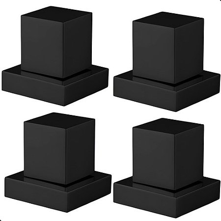Kit 4 Acabamentos Quadrado Preto Fosco Registro Padrão Deca Preto