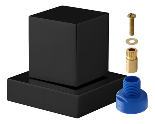 Acabamento Registro Chuveiro Docol Quadrado Preto Fosco Luxo Fosco Preto/fosco