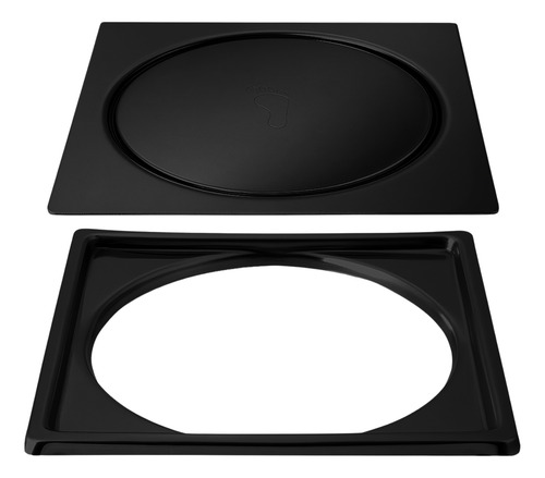 Ralo Click Up Inteligente 15x15 Inox Preto Com Porta Grelha
