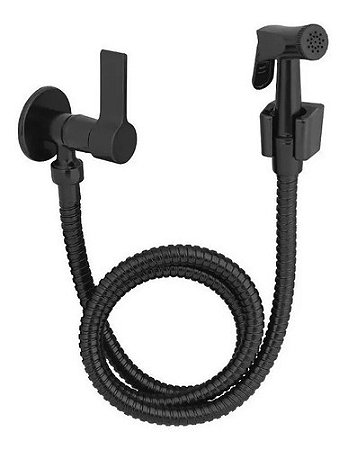Ducha Higiênica Luxo Metal Preto Fosco 1/4 V Acabamento C 70