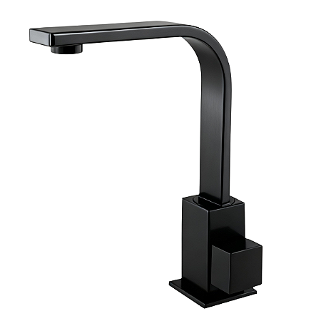 Torneira de Pia Lavatório Banheiro Lavabo Quadrix Preto Premier Cano Reto Preta Black Luxo Metal