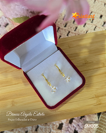 Brincos Argolas Estrela