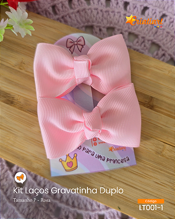 Kit 02 Laços Gravatinha Dupla P