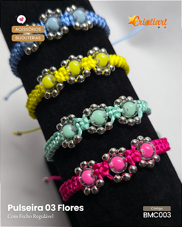 Pulseira Macrame 03 Flores
