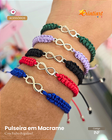 Pulseira Infinito em Macramê