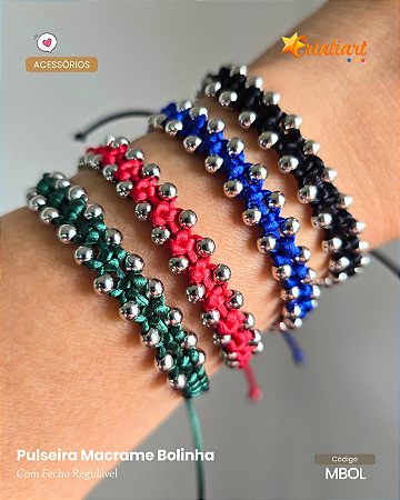 Pulseira Macrame Bolinhas