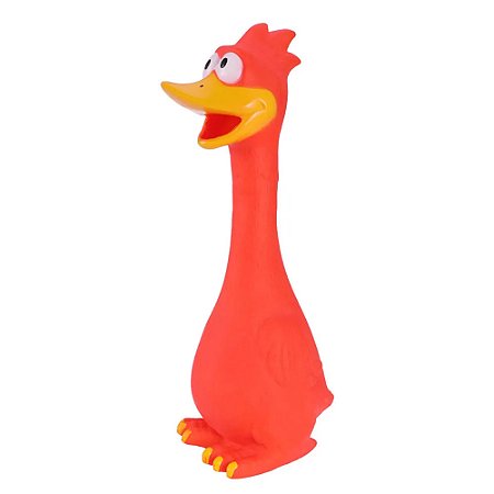 Brinquedo para Cachorro - Galinha de Borracha com Apito Luatek LCW-BW87