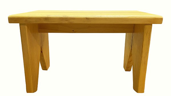 Banquinho De Madeira Maciça Pintado E Resistente Até 100kg Cor:Natural (PS0101