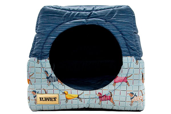Cama Iglu e Toca Para Cachorro Impermeavel Luppet Azul Pets Tamanho:G