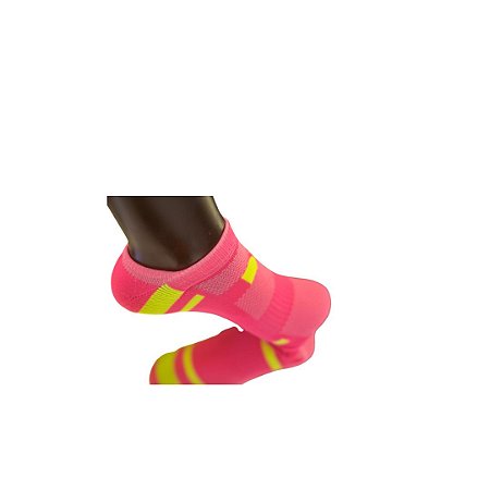 Meias UseDD  Sapatilha invisível -rosa e  néon
