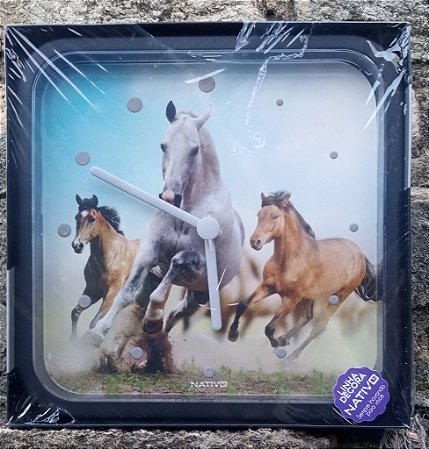 Relógio de parede, estampa cavalos