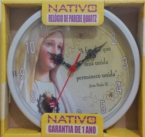 Relógio de parede Fátima  R aro branco