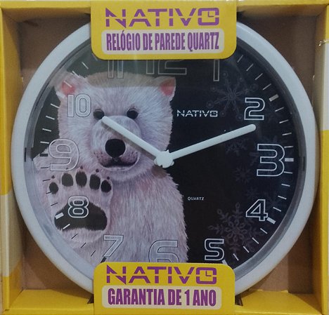 Relógio de parede Urso R branco