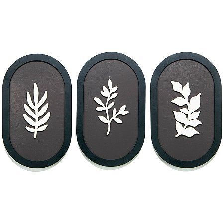 Trio de placas floral oval