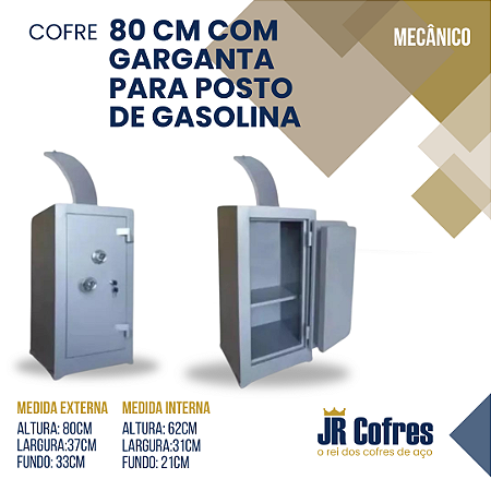 Cofre 80cm com Garganta para Posto de Gasolina