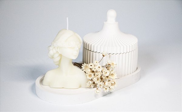 Kit Ritual Feminino – Vela Busto + Gesso Decorativo