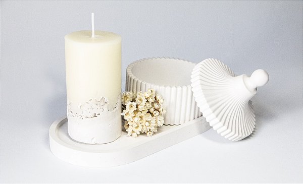 Kit Ritual de Luz – Meia Vela + Base Decorativa