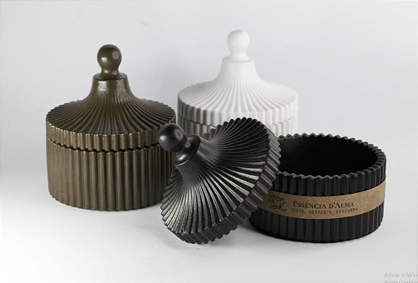 Pote com Tampa Decorativo