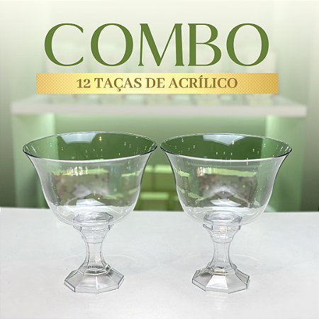 Combo 12 Taças de Acrílico