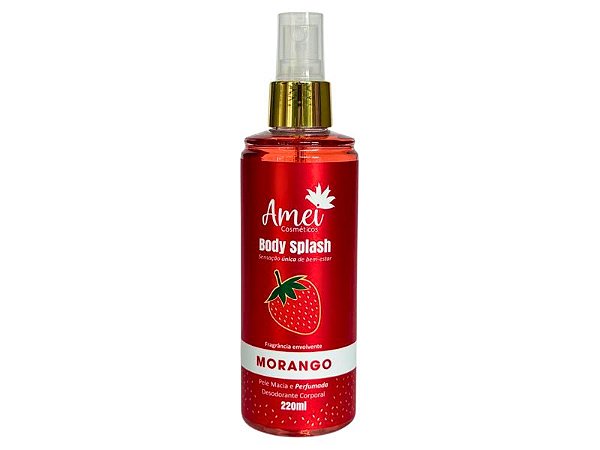 Body Splash Morango Amei Cosméticos 220ml