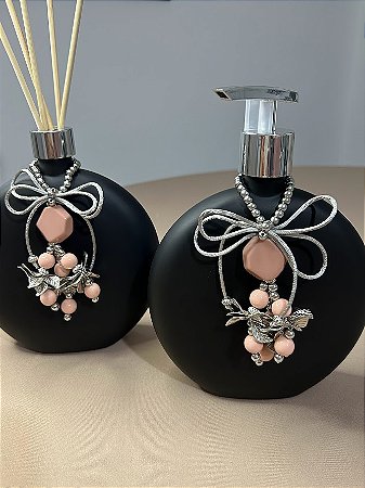 Vidro para aromatizador OVALE BLACK com rosê - valor unitário