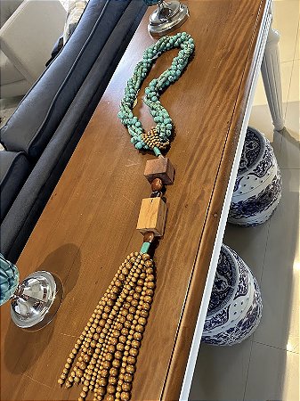 Colar de mesa SILVESTRE turquesa madeira