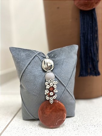 Peso para porta cinza prata terracota