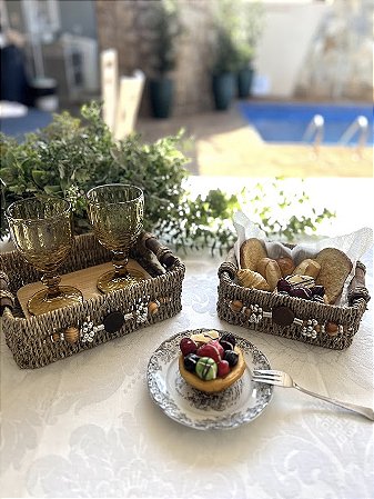 Cesta Rustica Decorada M