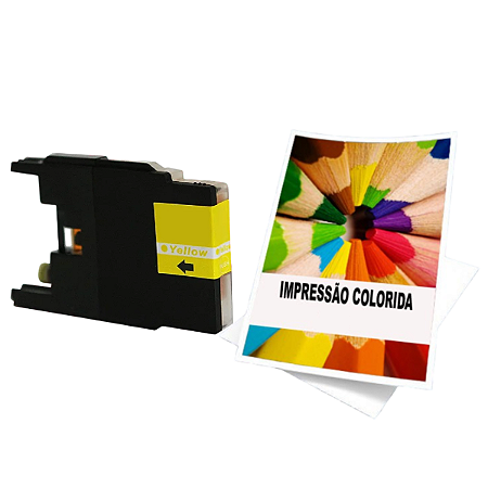 CARTUCHO DE TINTA COMPATÍVEL COM BROTHER BLC73 BLC75 BLC1240 AMARELO 13ML