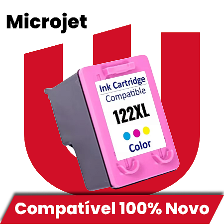 Cartucho de Tinta Compatível com HP 122XL Colorido Microjet 13ml