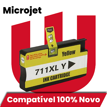 Cartucho de Tinta Compatível com HP 711 Amarelo Microjet 28ml