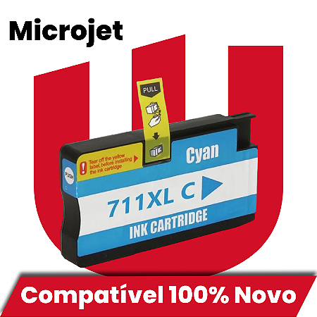 Cartucho de Tinta Compatível com HP 711 Ciano Microjet 28ml
