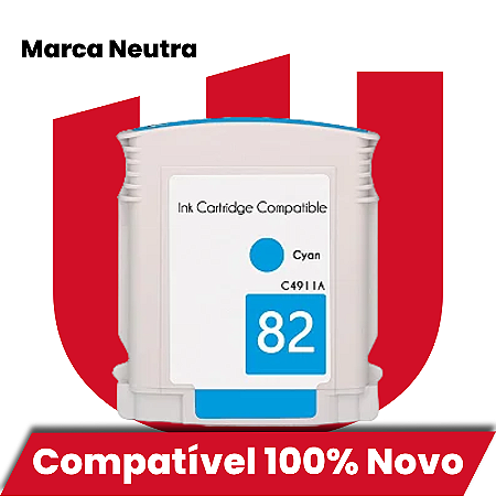Cartucho de Tinta Compatível com HP 82 Ciano 69ml