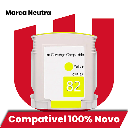 Cartucho de Tinta Compatível com HP 82 Amarelo 69ml