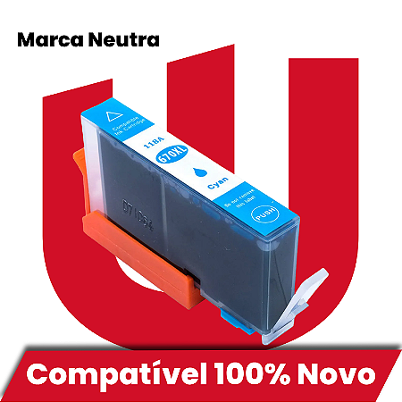 Cartucho de Tinta Compatível com HP 670XL Ciano 15ml
