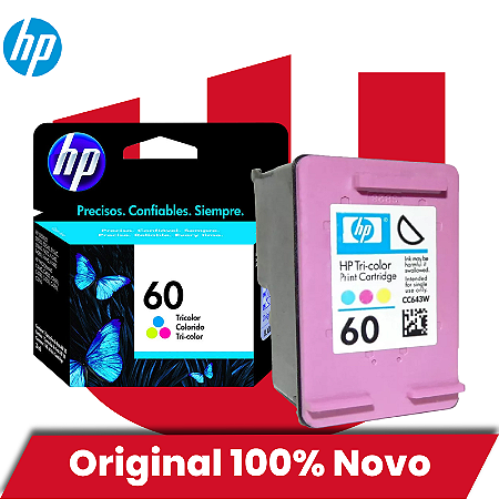 Cartucho de Tinta Original HP 60 CC643WB Colorido 6,5ml