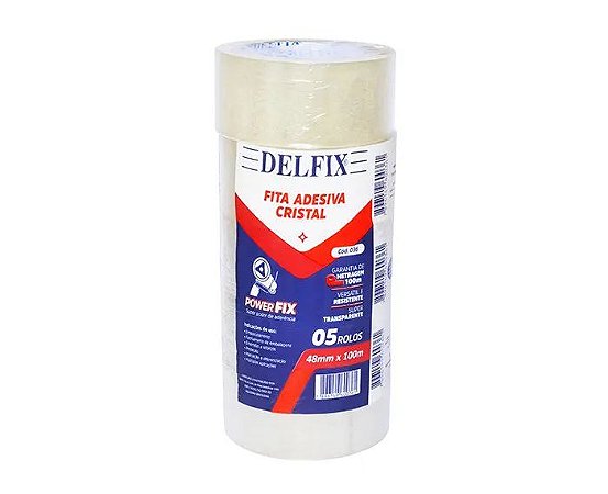 FITA ADESIVA 48MMX100M TRANSPARENTE DELFIX COM 5 UNIDADES