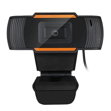 WEBCAM HD 720p 1280x720p COM MICROFONE USB BRAZILPC V5 PRETO/LARANJA