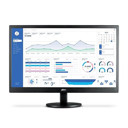 MONITOR 21,5' LED HDMI/VGA/VESA/AJUSTE DE INCLINAÇÃO/SCREEN+1920x1080 FULL HD AOC E2270SWHEN PRETO