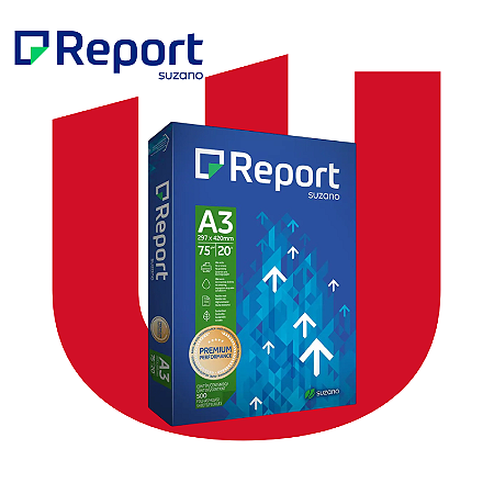 Papel Sulfite A3 75G Branco Report com 500 Folhas