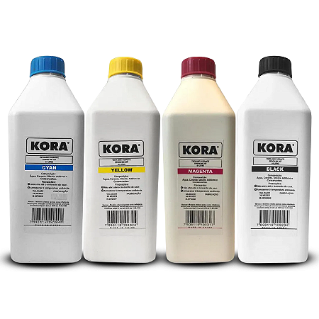 KIT 4 TINTAS EPSON UNIVERSAL CYMK KORA + PAPEL FOTOGRÁFICO