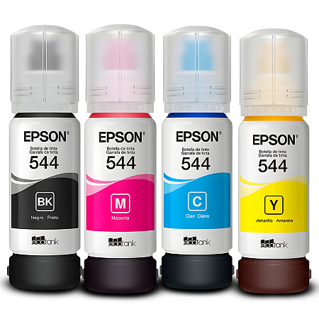 KIT 4 TINTAS EPSON ORIGINAL T544 CYMK + PAPEL FOTOGRÁFICO