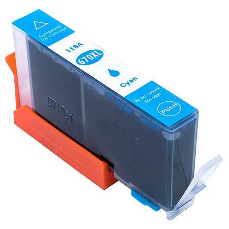 CARTUCHO DE TINTA COMPATÍVEL COM HP 670XL CIANO 15ML